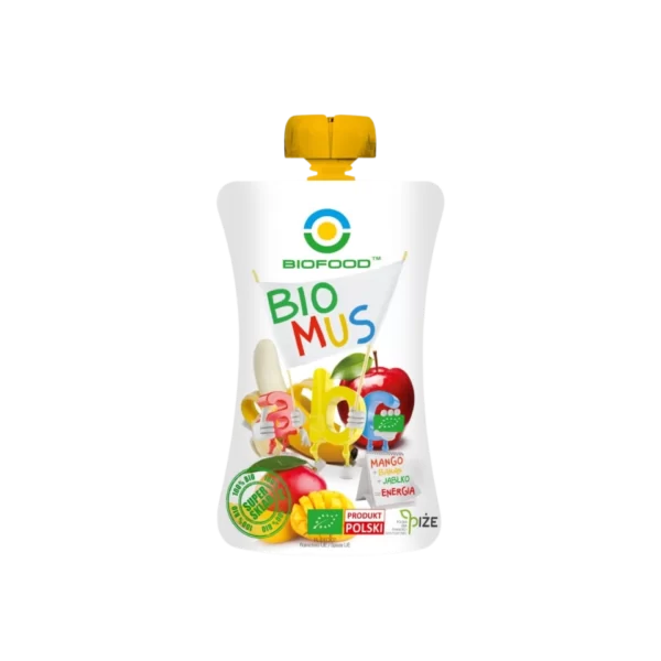 Ekologiška mangų, bananų ir obuolių tyrelė | Bio Food (90 g)