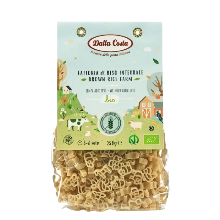 Ekologiški rudųjų ryžių makaronai FARM, be gliuteno | Dalla Costa (250 g)