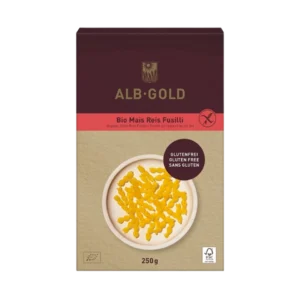 Ekologiški kukurūzų - grikių makarai FUSILLI, be gliuteno | Alb Gold (250 g)