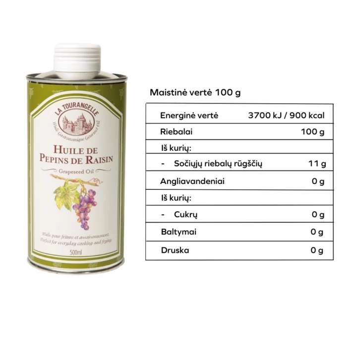Vynuogių sėklų aliejus | La Tourangelle (500 ml)