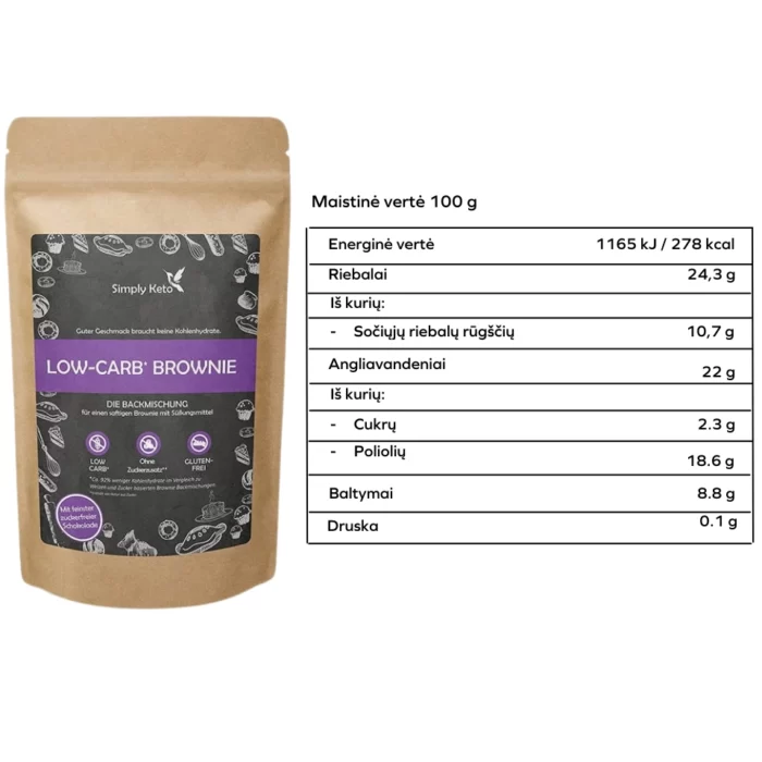 KETO brownie kepimo mišinys| Simply keto (360 g)
