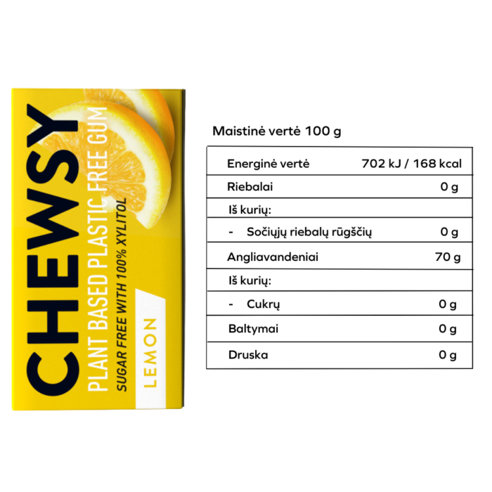 Citrininė kramtoma guma su ksilitoliu | CHEWSY (15 g)