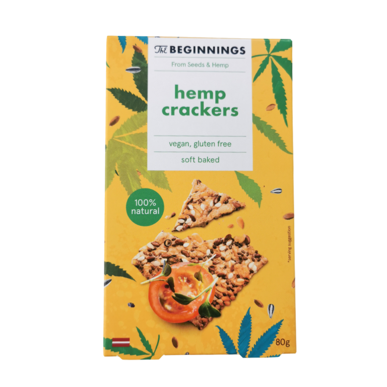 Sėklų krekeriai su kanapėmis, 100% natūralūs, be glitimo | The Begginings (80 g)