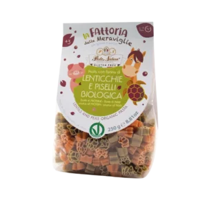 Ekologiški raudonųjų lęšių ie žaliųjų žirnių makaronai vaikams, be glitimo| Pasta Natura (250 g)