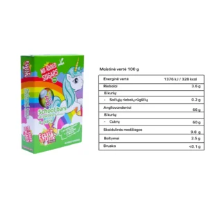 "UNICORN" braškių skonio juostelės, be pridėtinio cukraus | FruitFunk (80 g)