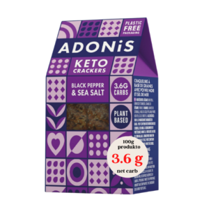 KETO krekeriai su juodaisiais pipirais ir druska | Adonis (60 g)