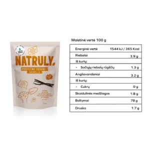 Ekologiški veganiški baltymai, vanilės skonio| Natruly (350 g)
