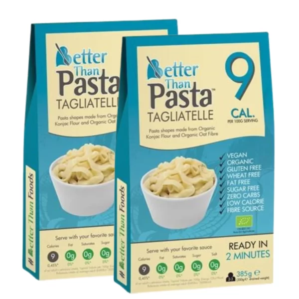 2 x Ekologiški makaronai TAGLIATELLE iš Konjaco šaknies, be glitimo | Better Than Foods (385 g)