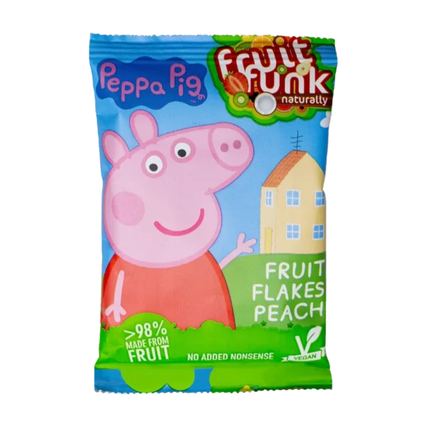 "Peppa Pig" persikų skonio vaisių gabalėliai, be pridėtinio cukraus | FruitFunk (16g)