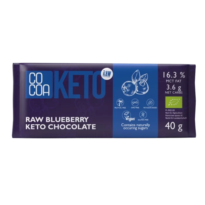 Ekologiškas juodasis šokoladas su mėlynėmis | Cocoa (40 g)