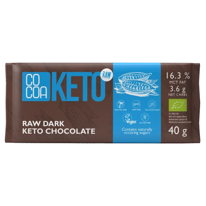 Ekologiškas juodasis šokoladas su MCT aliejumi | Cocoa (40 g)