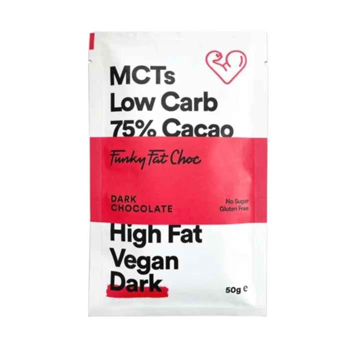 KETO 75% tamsus šokoladas su MCT aliejumi | Funky Fat Choc (50 g)