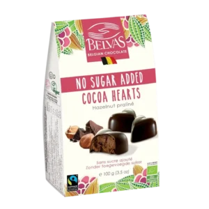 Belgiško šokolado širdelės, be glitimo | BELVAS (100 g)