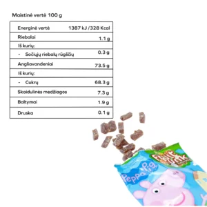 "PEPPA PIG" braškių iskonio kąsneliai, be pridėtinio cukraus | FruitFunk (100 g)