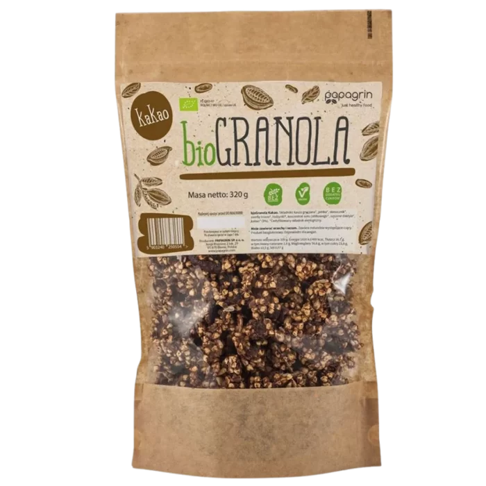 Kakavos skonio granola su figomis ir kokosais | Papagrin (320 g)
