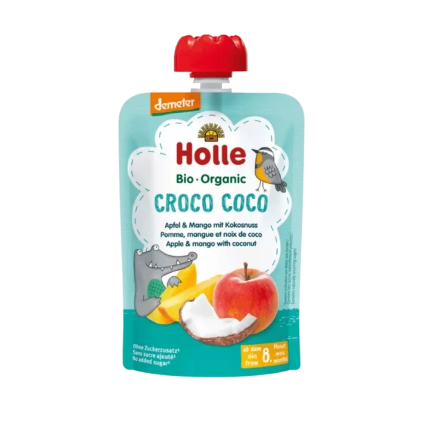 Ekologiška obuolių, mango ir kokoso tyrelė | Holle (100 g)