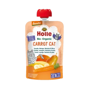 Ekologiška morkų, mango, bananų ir kriaušių tyrelė | Holle (100 g)