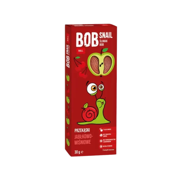 Obuolių ir vyšnių užkandis, be pridėtinio cukraus | Bob Snail (30 g)