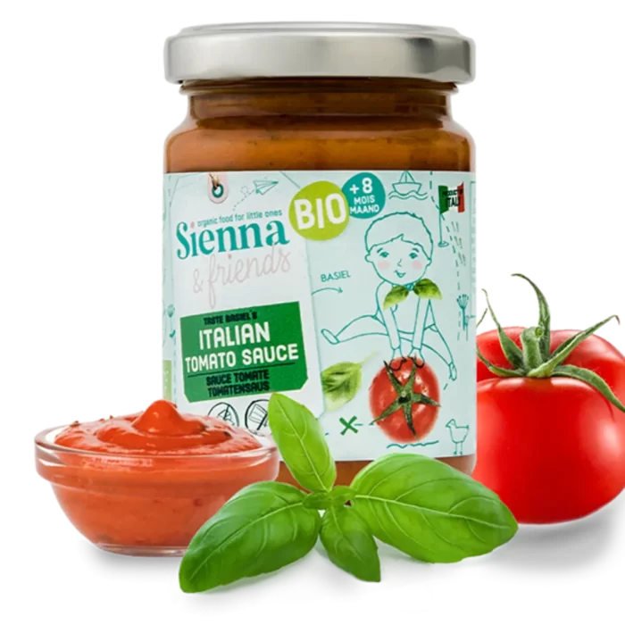 Itališkas pomidorų padažas su bazilikais, be pridėtinio cukraus | Sienna&friends (130 g)