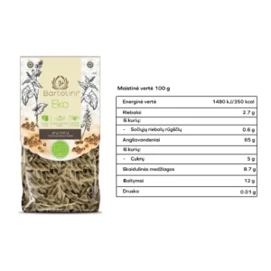 Ekologiški grikių makaronai | Bartolini (250 g)