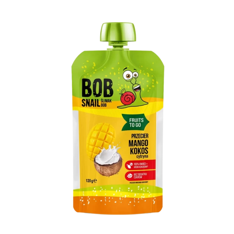 Mango ir kokoso tyrelė, be pridėtinio cukraus | Bob Snail (120 g)
