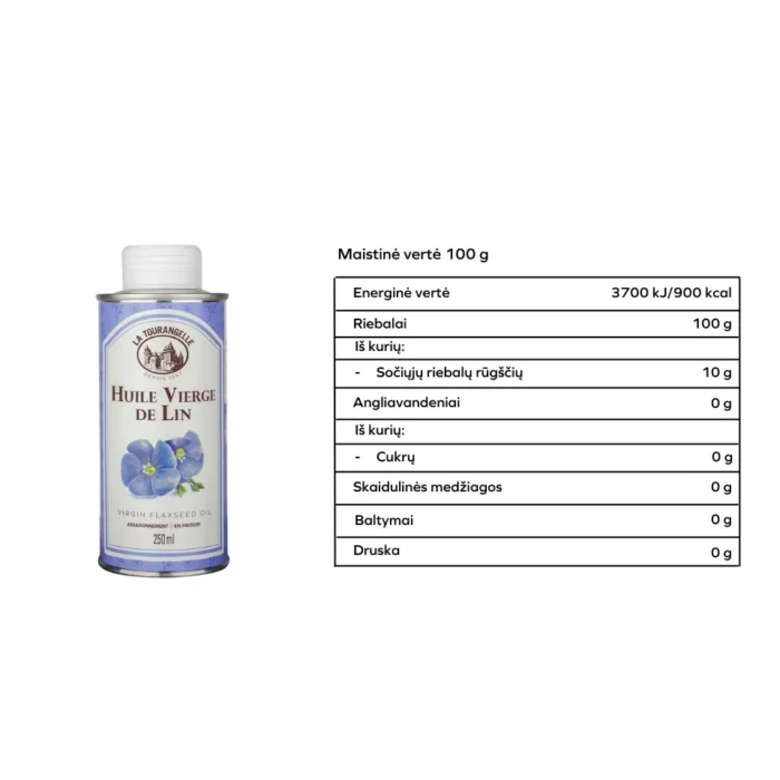 Grynas linų sėmenų aliejus | La Tourangelle (250 ml)