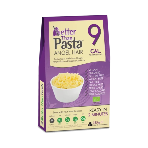 Ekologiški makaronai ANGEL HAIR iš Konjaco šaknies, be glitimo | Better Than Foods (385 g)