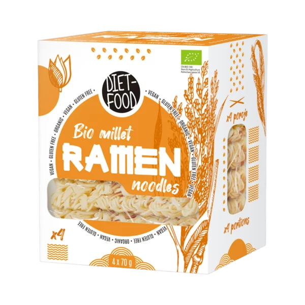 Ekologiški sorų RAMEN makaronai, be glitimo | DIET-FOOD (280 g)