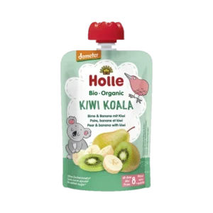 Ekologiška kriaušių, bananų ir kivių tyrelė, be pridėtinio cukraus | Holle (100 g)