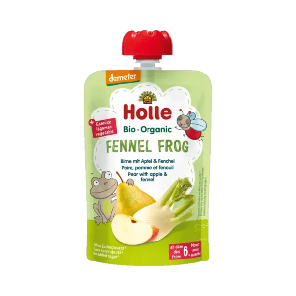 Ekologiška kriaušių, obuolių ir pankolių tyrelė, be pridėtinio cukraus | Holle (100 g)