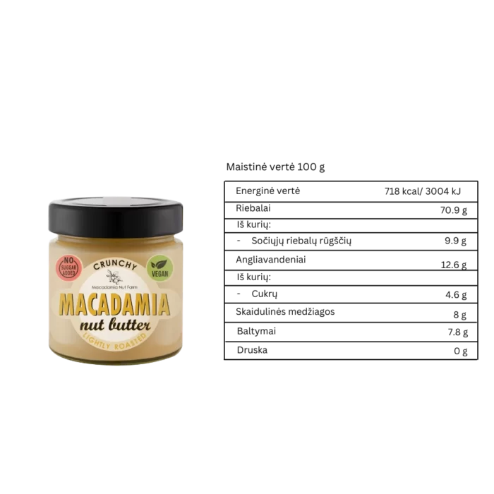 Traškus makadamijos riešutų kremas | Macadamia Nut Farm (180 g)