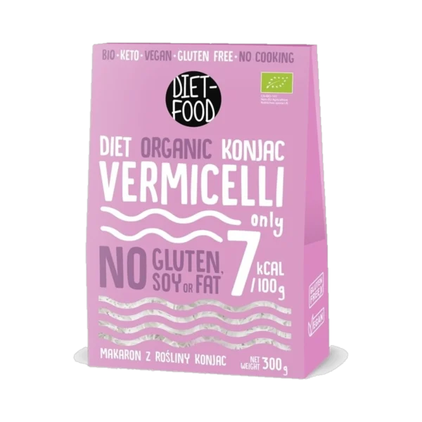 Ekologiški konjac VERMICELLI formos makaronai, be glitimo | DIET-FOOD (385 g)