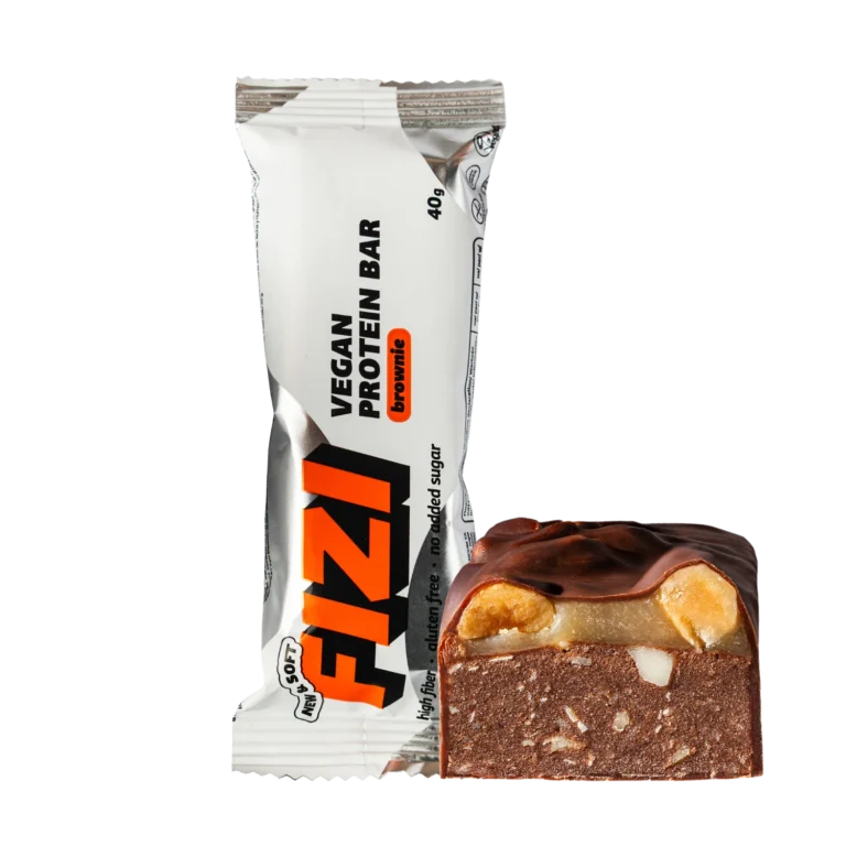 Baltymininis žemės riešutų ir cinamono skonio batonėlis su šokolado glazūra "BROWNIE" | Fizi (40 g)