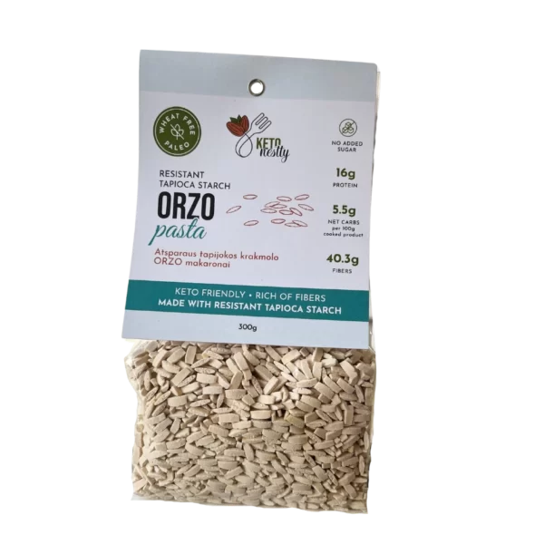 Atsparaus tapijokos krakmolo ORZO makaronai | Ketonestly (300 g)