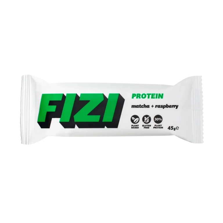 Baltymininis batonėlis su matcha ir džiovintomis avietėmis | Fizi (45 g)