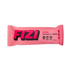 KETO baltymininis batonėlis su liofilizuotomis braškėmis ir migdolais, su saldikliais | Fizi (45 g)