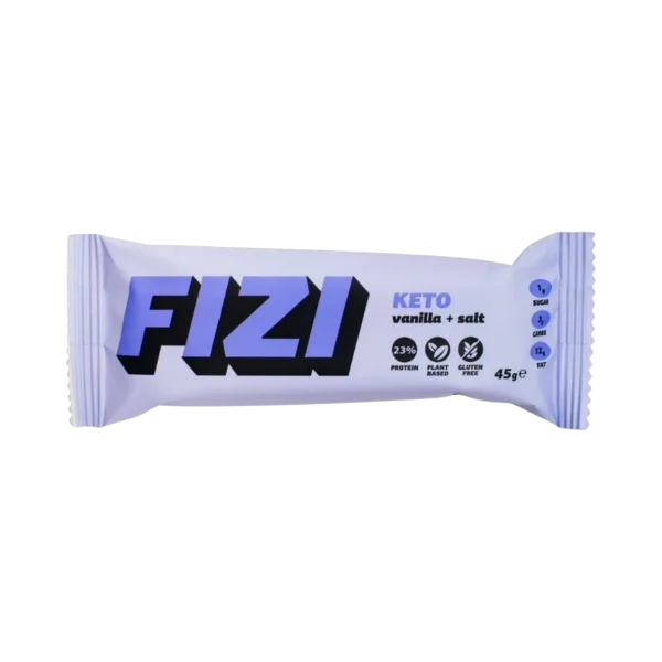 KETO baltymininis batonėlis su žemės riešutais ir druska, su saldikliais | Fizi (45 g)