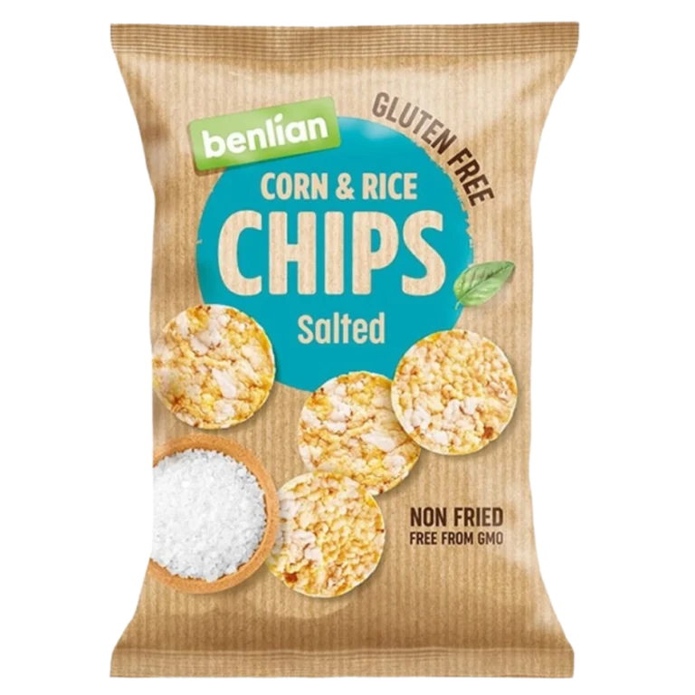 Kukurūzų ir ryžių traškučiai su jūros druska | Benlian (50 g)