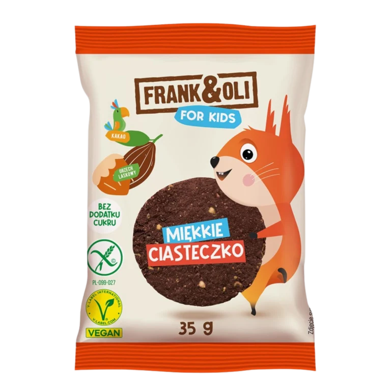 Lazdyno riešutų ir kakavos sausainis vaikams, be glitimo | Frank&Oli (35 g)