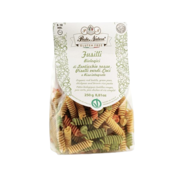 Ekologiški rudųjų ryžių makaronai su raudonaisiais lęšiais ir žaliaisiais žirneliais | Pasta Natura (250 g)