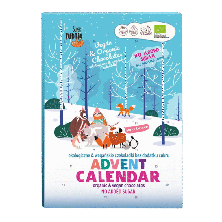 Ekologiškas Advento kalendorius su kokosiniu šokoladu, be glitimo, be pridėtinio cukraus | Super Fudgio (100 g)