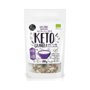 Ekologiška KETO granola su juodaisiais serbentais, su saldikliu | DIET-FOOD (200 g)