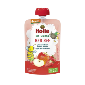 Ekologiška obuolių ir braškių tyrelė | HOLLE (100 g)