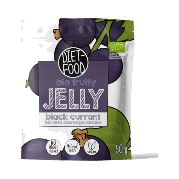 Ekologiškos juodųjų serbentų skonio juostelės | DIET-FOOD (50 g)