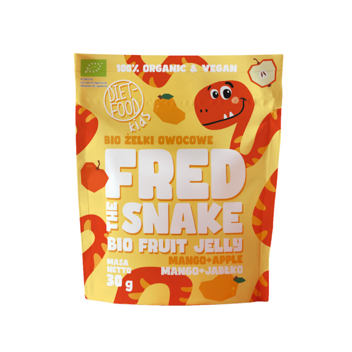 Ekologiškos FRED obuolių ir mango skonio juostelės | DIET-FOOD (25 g)