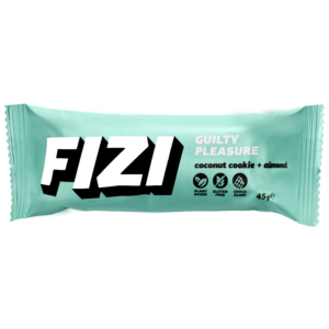Batonėlis su šokolado glazūra "COCONUT COOKIE + ALMOND", be pridėtinio cukraus | Fizi (45 g)