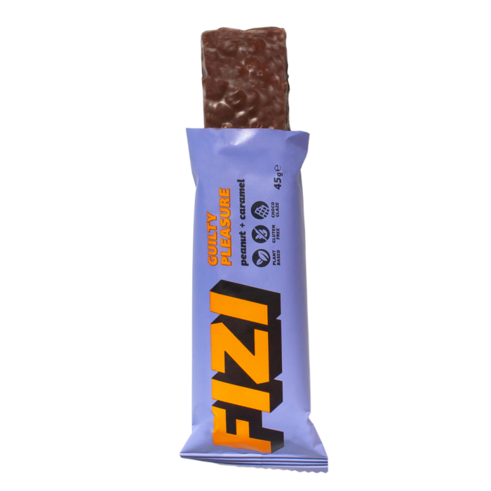 Batonėlis su šokolado glazūra "PEANUT + CARAMEL", be pridėtinio cukraus | Fizi (45 g)