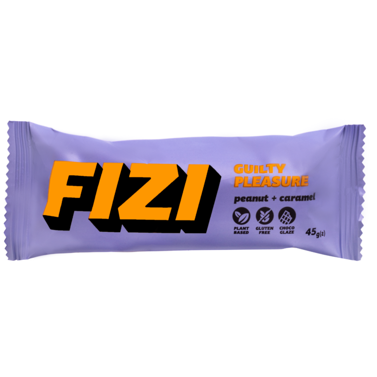 Batonėlis su šokolado glazūra "PEANUT + CARAMEL", be pridėtinio cukraus | Fizi (45 g)