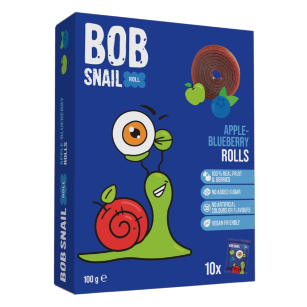 Obuolių ir mėlynių suktinukų rinkinys, be pridėtinio cukraus | Bob Snail (10 x 10 g)