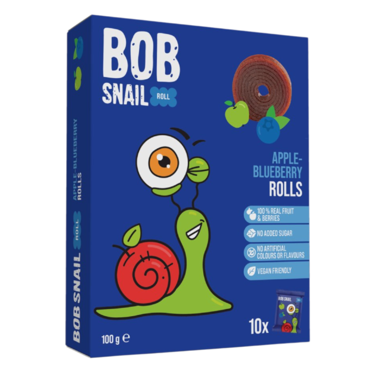 Obuolių ir mėlynių suktinukų rinkinys, be pridėtinio cukraus | Bob Snail (10 x 10 g)